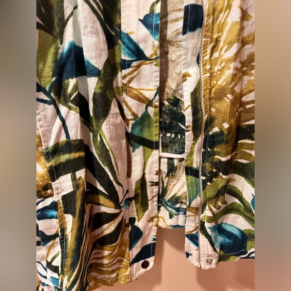 Chico’s Linen Collar Printed 3/4 sleeve Jacket Multi Size 3 - Picture 14 of 16